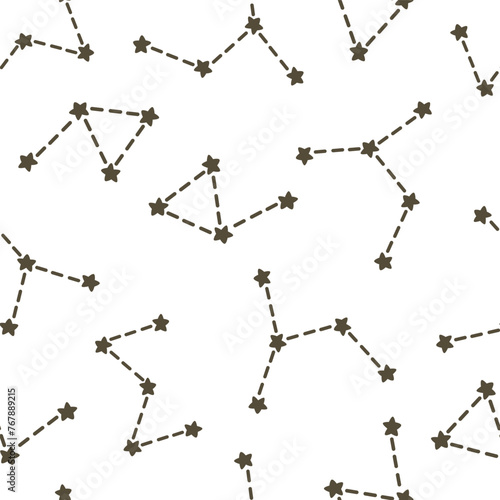 seamless pattern with star map on a neutral background. colorful vector for kids. hand drawing, flat style. design for fabric, print, textile, wrapper