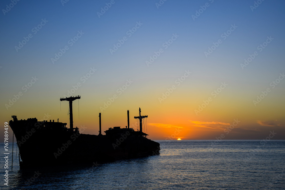 Kish Island Sunset, Iran, Persian Gulf, Greek ship 