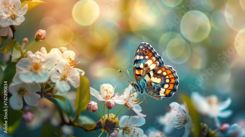 Butterfly eating spring flower nectar © นาย ปริญญา ลัยนันทะ