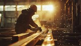 Mechanic working in a steel factory