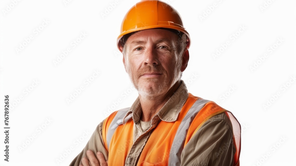 Construction worker on white background Construction worker on white background
