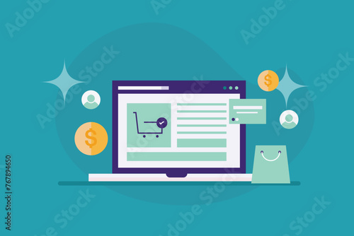 Making secure ecommerce purchase, Add to online cart, Online checkout, making digital payment with credit card, eCommerce solution, vector illustration banner.