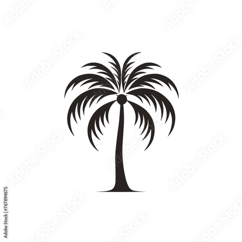 palm tree line art logo vector illustration template design