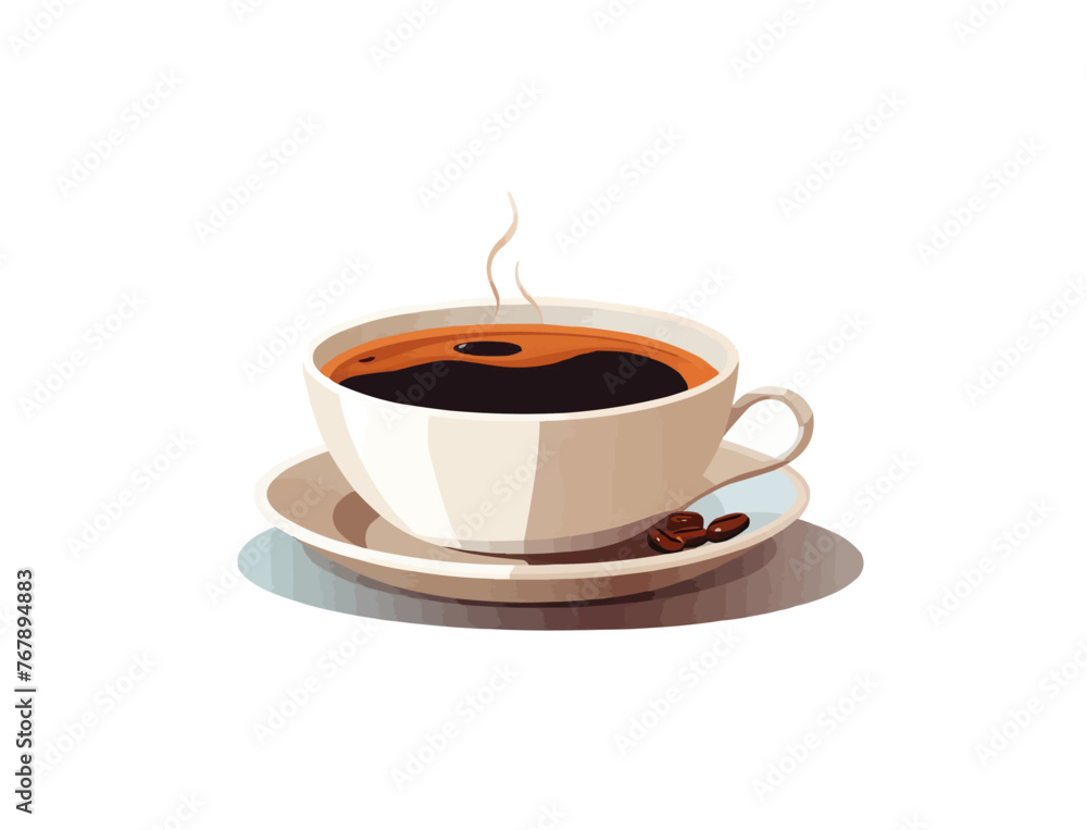 Obraz premium coffee cup closeup vector flat minimalistic isolated illustration -