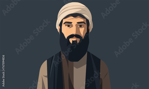 islamic man vector flat minimalistic isolated vector style illustratio