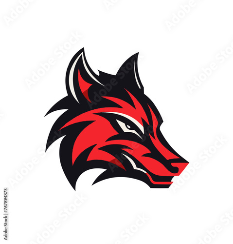 wolf head logo symbol vector logotype design icon abstract minimal mascot