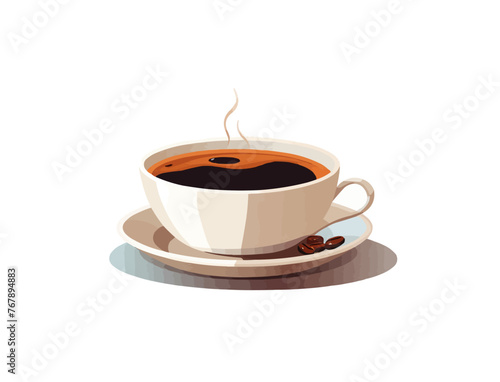 coffee cup closeup vector flat minimalistic isolated illustration -