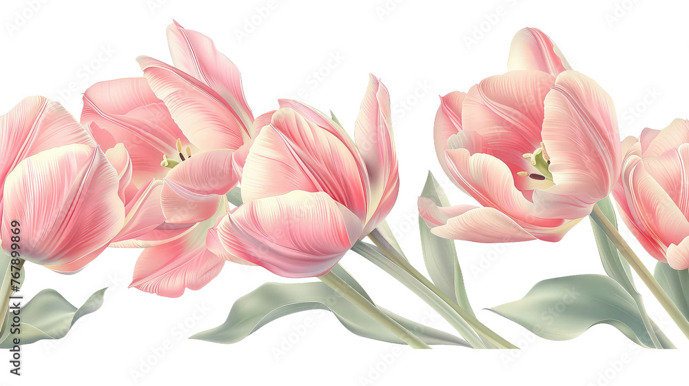 Eid Tulips on Transparent Background PNG