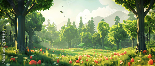 cartoon forest landscape