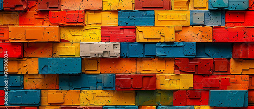 Lego wall with texture, lego background multi-color wall photo