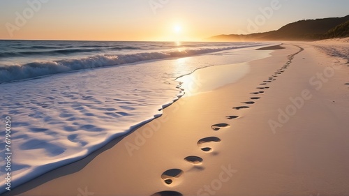 Footprint on beach sand 