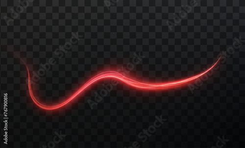 Luminous red podium lines png of speed. Light glowing effect png. Abstract motion lines. Light trail wave, fire path trace line, car lights, optic fiber and incandescence curve twirl