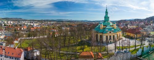 Panorama of the city of Jelenia Góra in the Karkonosze Mountains - Lutheran church © Marcin