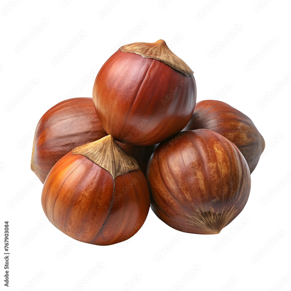 Hazelnut close-up, on a transparent background. Hazelnut close-up, on a transparent background.