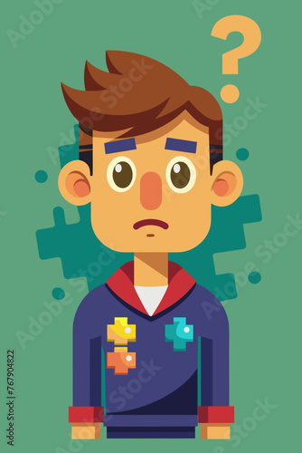 Young puzzled, doubtful, confused man thinking, trying to find solution, worried expression on his face, concept - Sorry, don't know how it happened. Copy space.