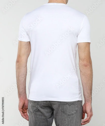 men's T-shirt mockup on the model