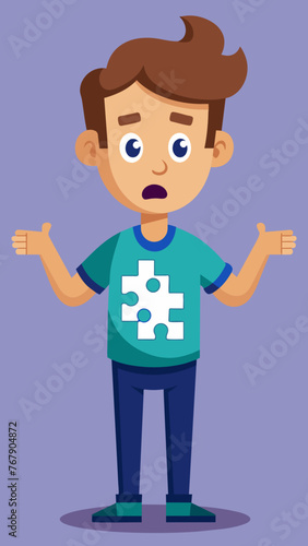 Young puzzled, doubtful, confused man thinking, trying to find solution, worried expression on his face, concept - Sorry, don't know how it happened. Copy space.