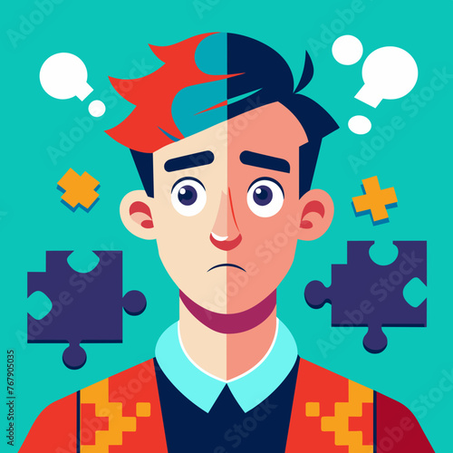Young puzzled, doubtful, confused man thinking, trying to find solution, worried expression on his face, concept - Sorry, don't know how it happened. Copy space.