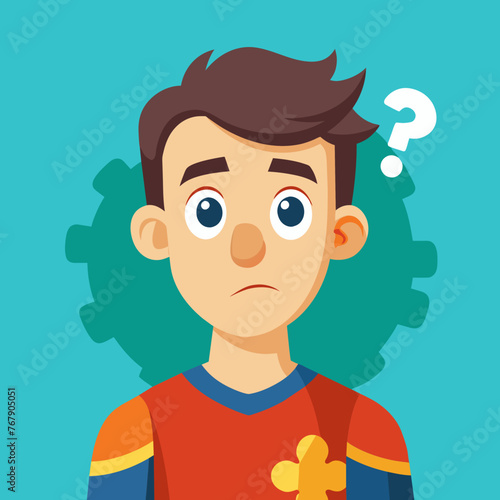 Young puzzled, doubtful, confused man thinking, trying to find solution, worried expression on his face, concept - Sorry, don't know how it happened. Copy space.