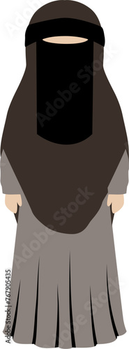 Muslim woman wear the veil illustrations 