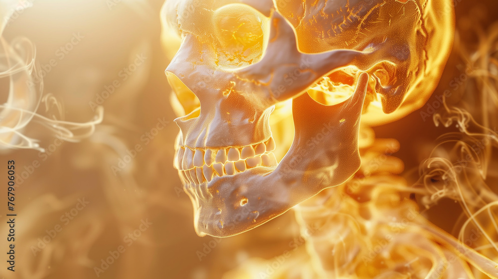 Calcium Creative 3D imagery showing strengthening bones beneath healthy - obrazy, fototapety, plakaty 