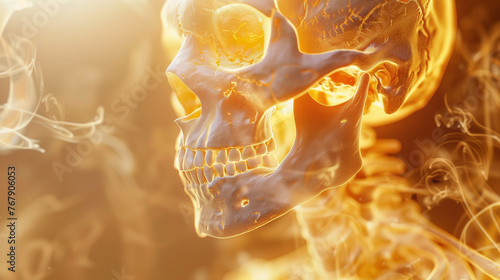 Calcium Creative 3D imagery showing strengthening bones beneath healthy photo