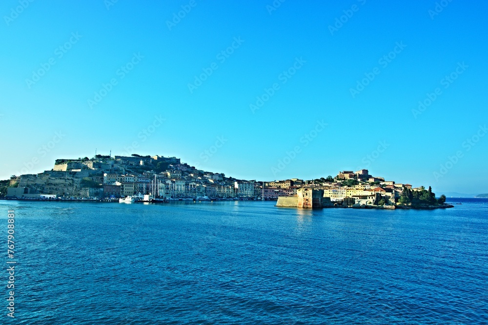 Italy-view on port and town Portoferraio on the island of Elba