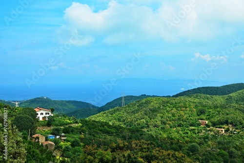 Italy-view on landscape near village La Calcinaia on the island of Elba