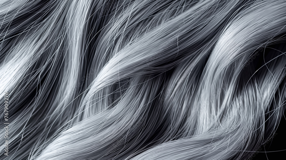 Fototapeta premium Waved silver hair background