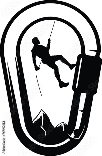 Rock Climbing Vector Illustration, Rock Climber Quote Silhouette