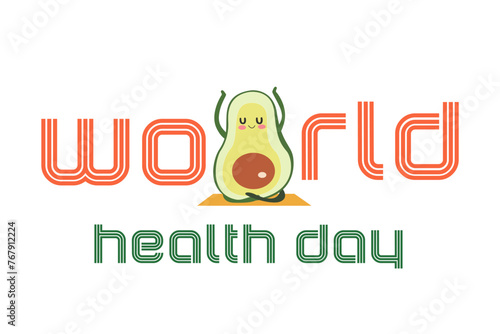 Nutrition food for healthy life, world health day concept, World health day illustration, vector vegetable  photo