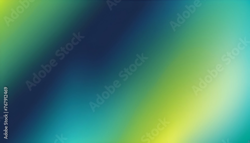 Blue to Lime Green Blurred Vector Background. Navy Blue, Turquoise, Yellow, Green Gradient Mesh. Trendy Out-of-focus Effect. Dramatic Saturated Colors. HD format Proportions. Horizontal Layout