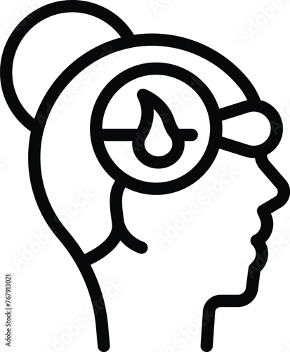 Hair physiology icon outline vector. Online consultation. Trichology analysis test