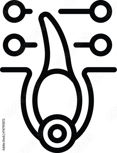 Hair components icon outline vector. Medical diagnosis. Follicular beauty treatment