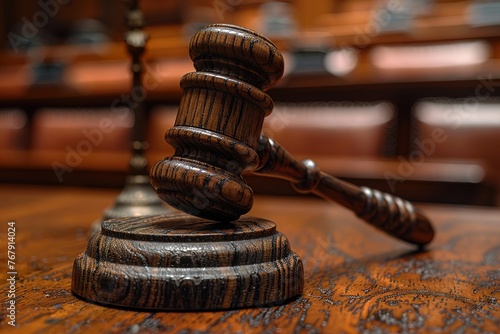 gavel and book on table