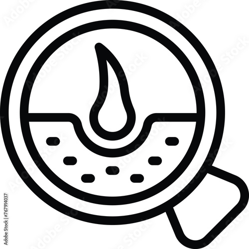 Hair anatomy icon outline vector. Trichology examination. Follicles dermatology research