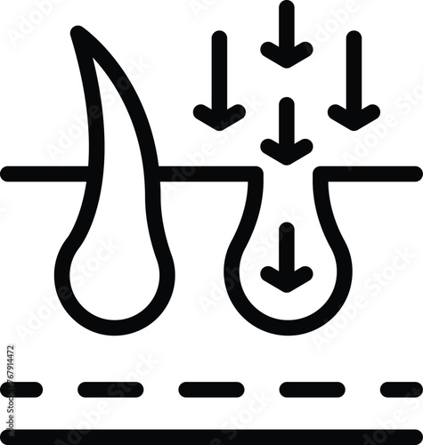 Hair transplant icon outline vector. New medical examination. Haircare follicular restoration