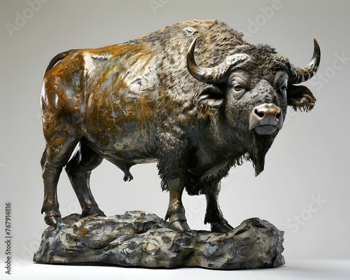 Stern buffalo, prairies rugged dweller, herds anchor photo
