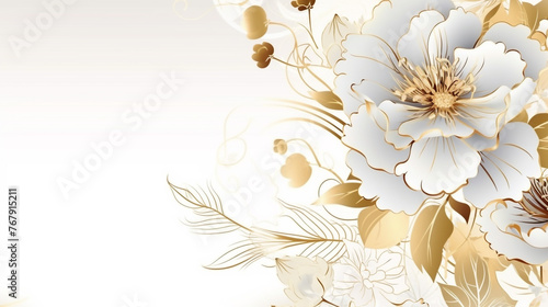 Luxury gold floral background golden gradient