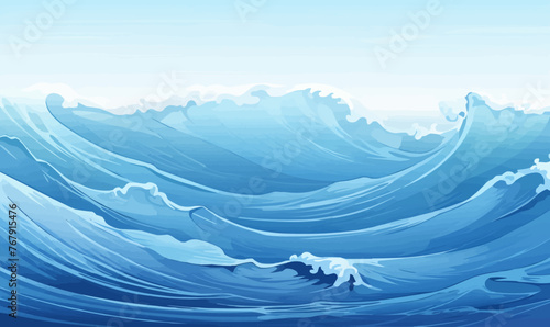 Calm ocean waves vector background