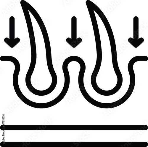 Hair transplant surgery icon outline vector. Follicle therapy regeneration. Haircare and scalp health