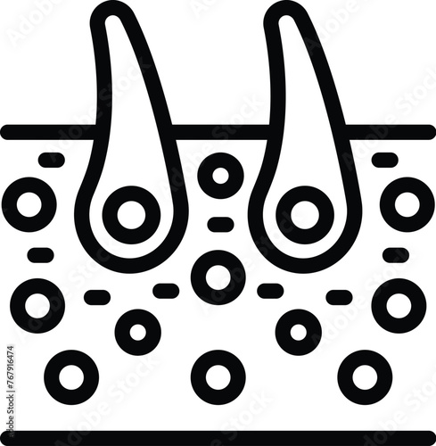 Follicular scalp biology icon outline vector. Trichology assessment. Haircare beauty surgery