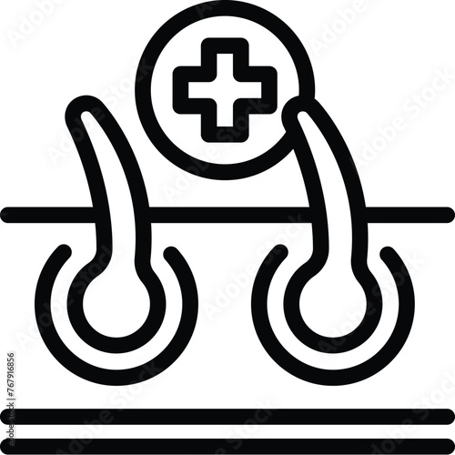 Hair and scalp clinic icon outline vector. Medical consultation. Haircare treatment regeneration