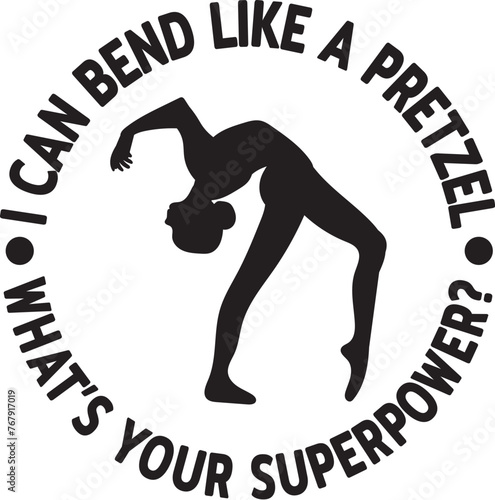 Funny Gymnastics Vector Illustration, Gymnast Quote, Silhouette, Girl, Woman, Athletic, Acrobatics
