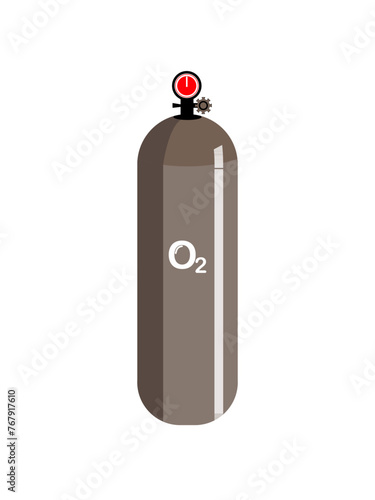Vector of medical oxygen tank on a white background