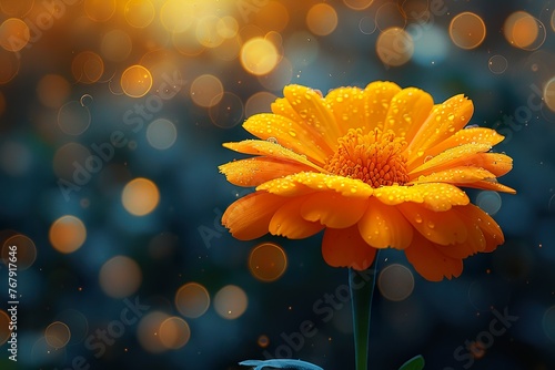 stylist and royal Marigold flowers or tagetes marigolds or ganda. Orange flower in garden photo