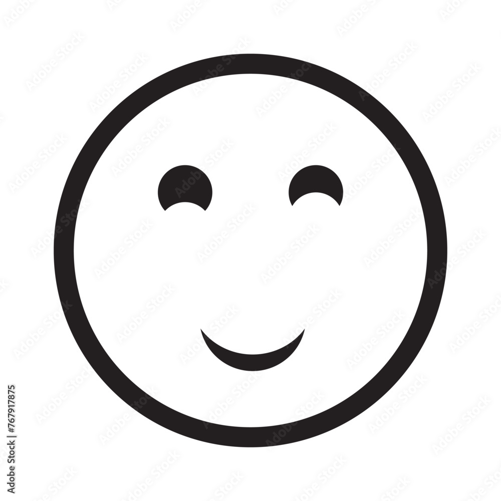 Happy smiley face or emoticon line art icon for apps and websites Happy smiley face or emoticon line art icon for apps and websites