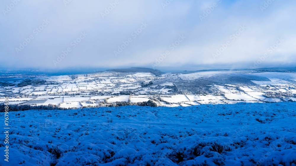 Fototapeta premium The Glenasmole Valley in the Dublin Mountains in winter