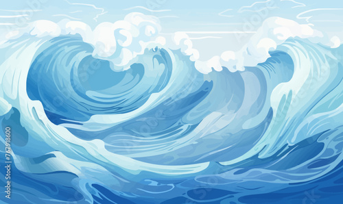 Calm ocean waves vector background