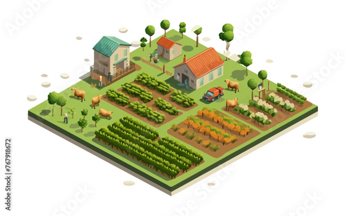 agriculture isometric vector flat minimalistic isolated illustration